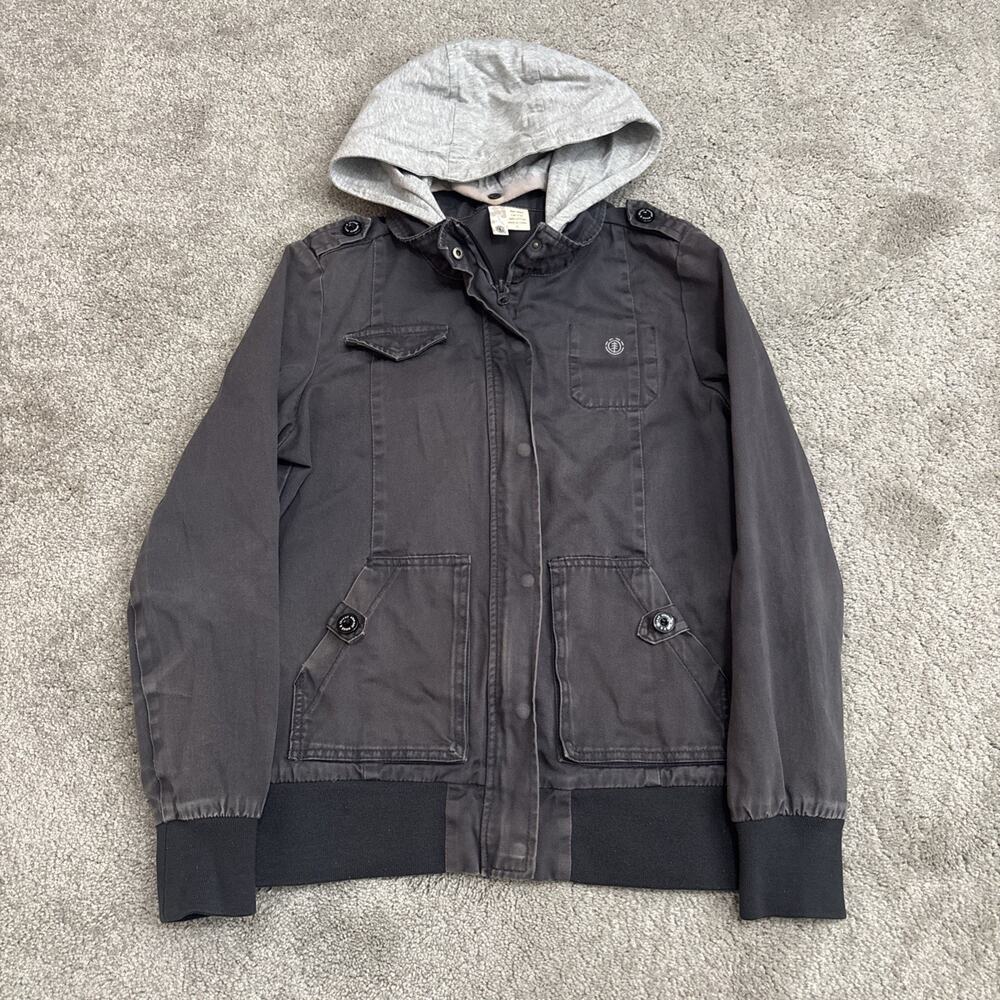 Element Skateboards Canvas Hooded Jacket Womens Size Large Y2K